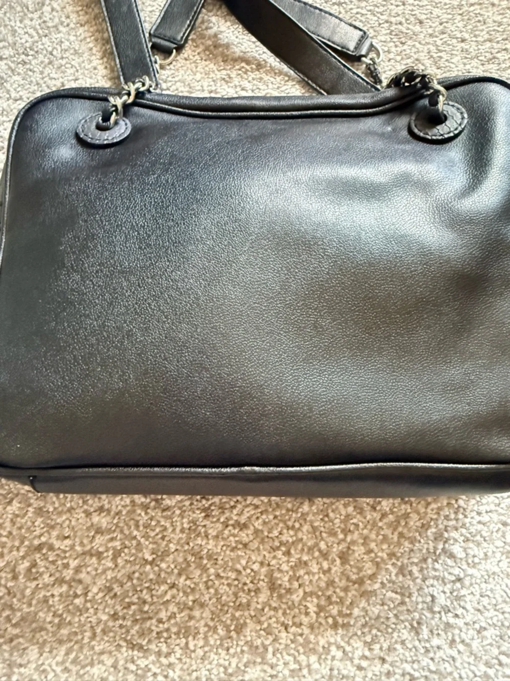 GUESS Disco Queen Black Studded Shoulder Bag with Chain Straps - Picture 10 of 12